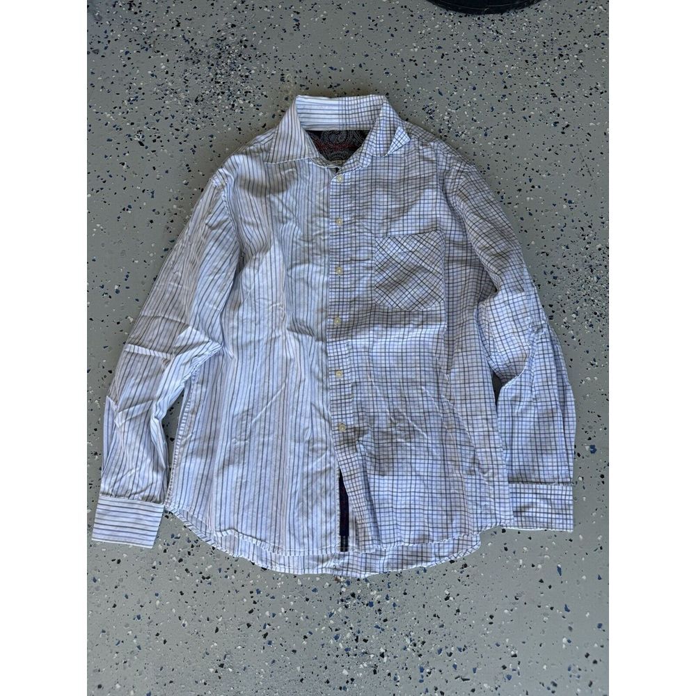 Robert Graham Button Up Shirt Men's XL Multicolor Striped Embroidered Used